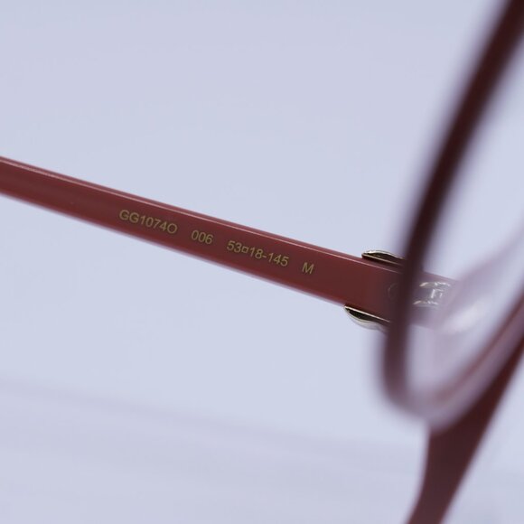 Gucci GG1074O 006 Eyeglasses Shiny Dark Pink 53mm Cat Eye Frame - Picture 6 of 10